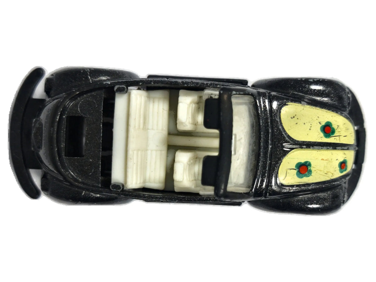 "VOLKSWAGON" VW BEETLE CABRIO (GARBUS), Zee Toys 1975, Die cast Czarny 1:58 – zdjęcie 8