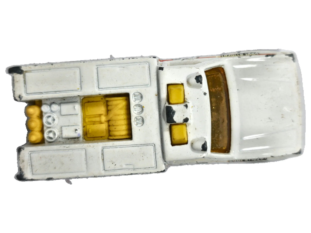 Heat Fleet Hot Wheels 1986 1:64 Pickup FIRE DEPT Luzak Biały Straż pożarna – zdjęcie 8