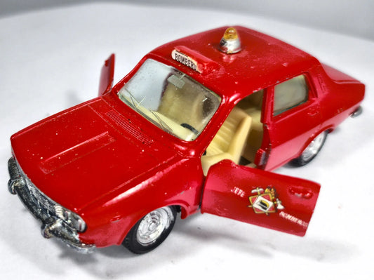 RENAULT 12-S Straż pożarna Auto Pilen '70 Czerw. 1:38 Made in Spain Bombero – zdjęcie 2