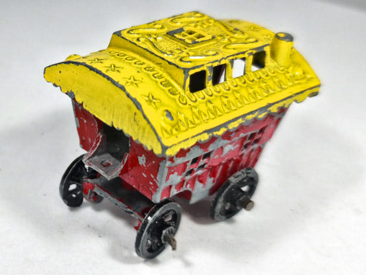 Wagon kolejowy GYPSY CARAVAN Benbros 1950 Żółty 1:87 Made in England – zdjęcie 2