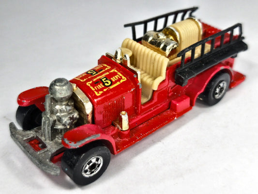 OLD NUMBER 5 Straż pożarna Hot Wheels 1980 Czerwony 1:64 – zdjęcie 2