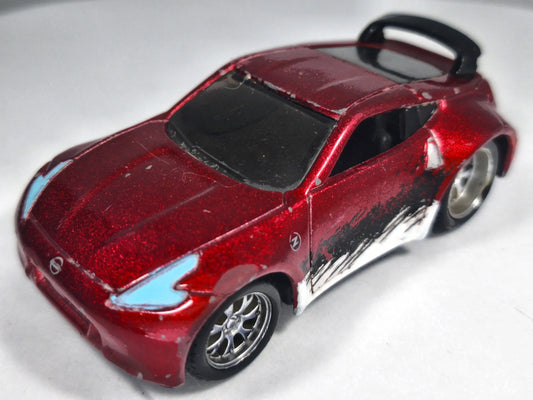 2009 NISSAN 370Z, Maisto 2009, Die cast 1040 Bordowy metalik 1:55, Resoraki – zdjęcie 2