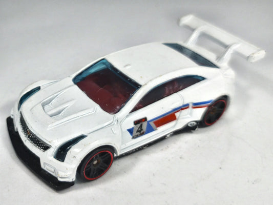 ’16 Cadillac ATS-V.R Hot Wheels 2016 1:64 Samochód wyścigowy 4 Luzak Biały – zdjęcie 2
