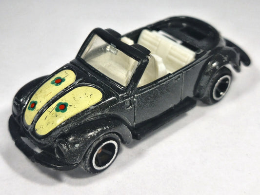 "VOLKSWAGON" VW BEETLE CABRIO (GARBUS), Zee Toys 1975, Die cast Czarny 1:58 – zdjęcie 2
