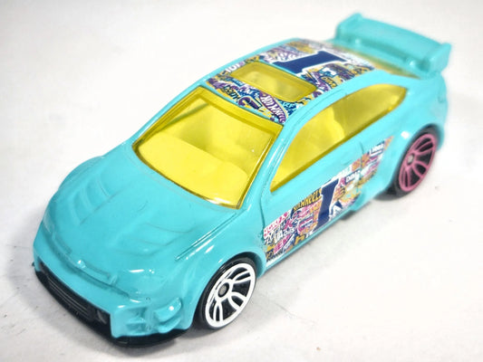 '08 FORD FOCUS, HW Art Cars, Hot Wheels 2017, Die cast 18651 Niebieski 1:64 – zdjęcie 2