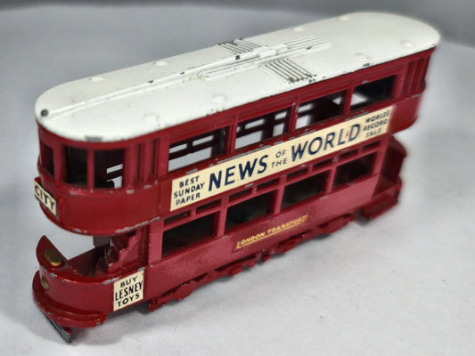 TRAMWAJ PIĘTROWY LONDON TRANSPORT Matchbox '60 Czerwony 1:72 Made in UK – zdjęcie 2