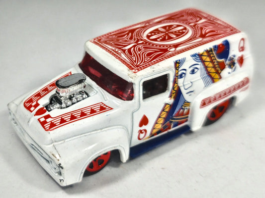 Ford F-100 Hot Wheels HW ART CARS 1:64 Luzak Biały Poker / Queen of Hearts – zdjęcie 2