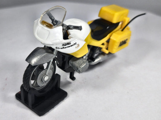MOTOCYKL BMW R80 RT ADAC + Stojak Resoraki, SIKU, Żółty, 1:25, Resoraki – zdjęcie 2