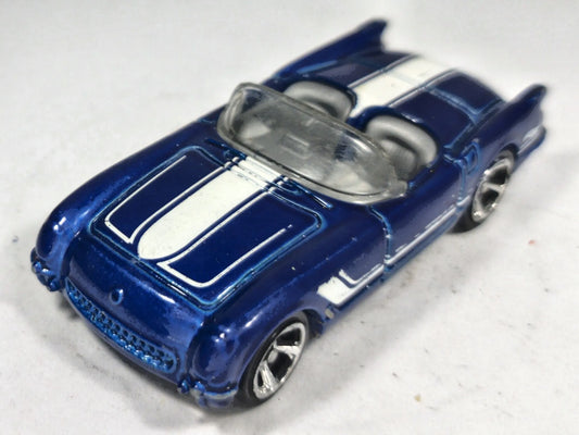 Chevrolet Corvette 1955 Hot Wheels 2012 1:64 Luzak Niebieski – zdjęcie 2