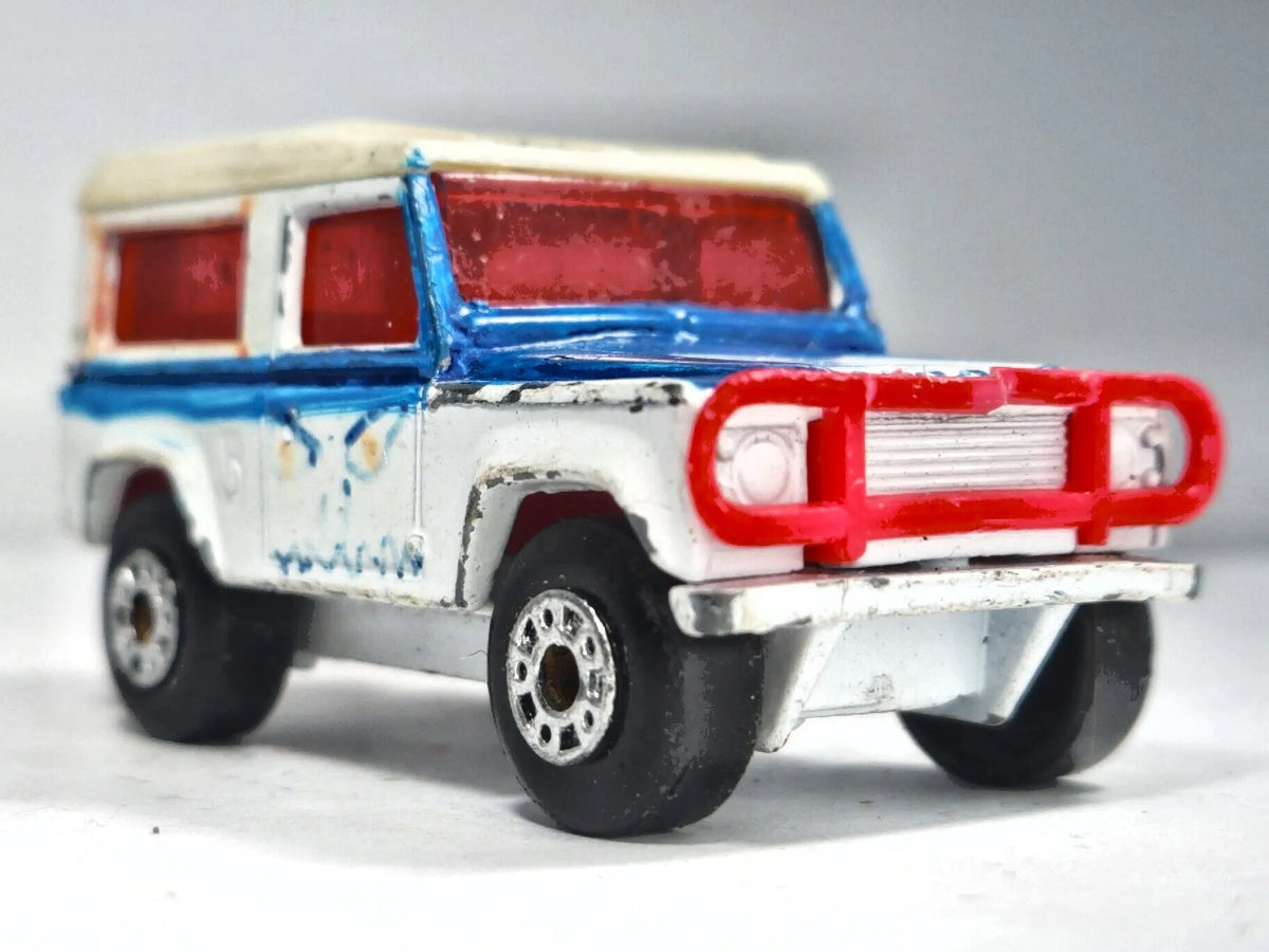 LAND ROVER NINETY, Matchbox 1987, Die cast, Biały, 1:64, Resoraki – zdjęcie 9