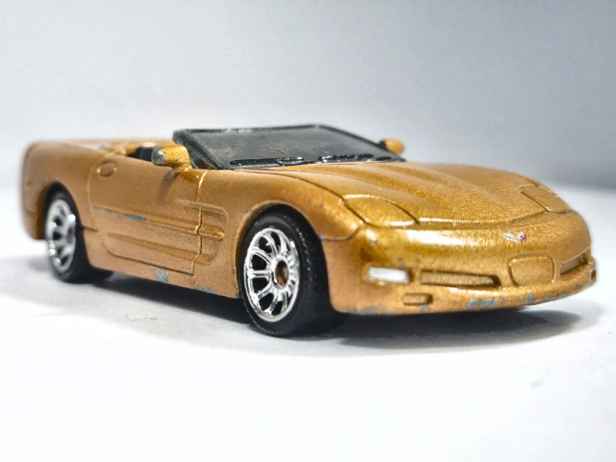 2000 CORVETTE CABRIO, Matchbox 2000, Die cast, Złoty, 1:64, Resoraki – zdjęcie 9