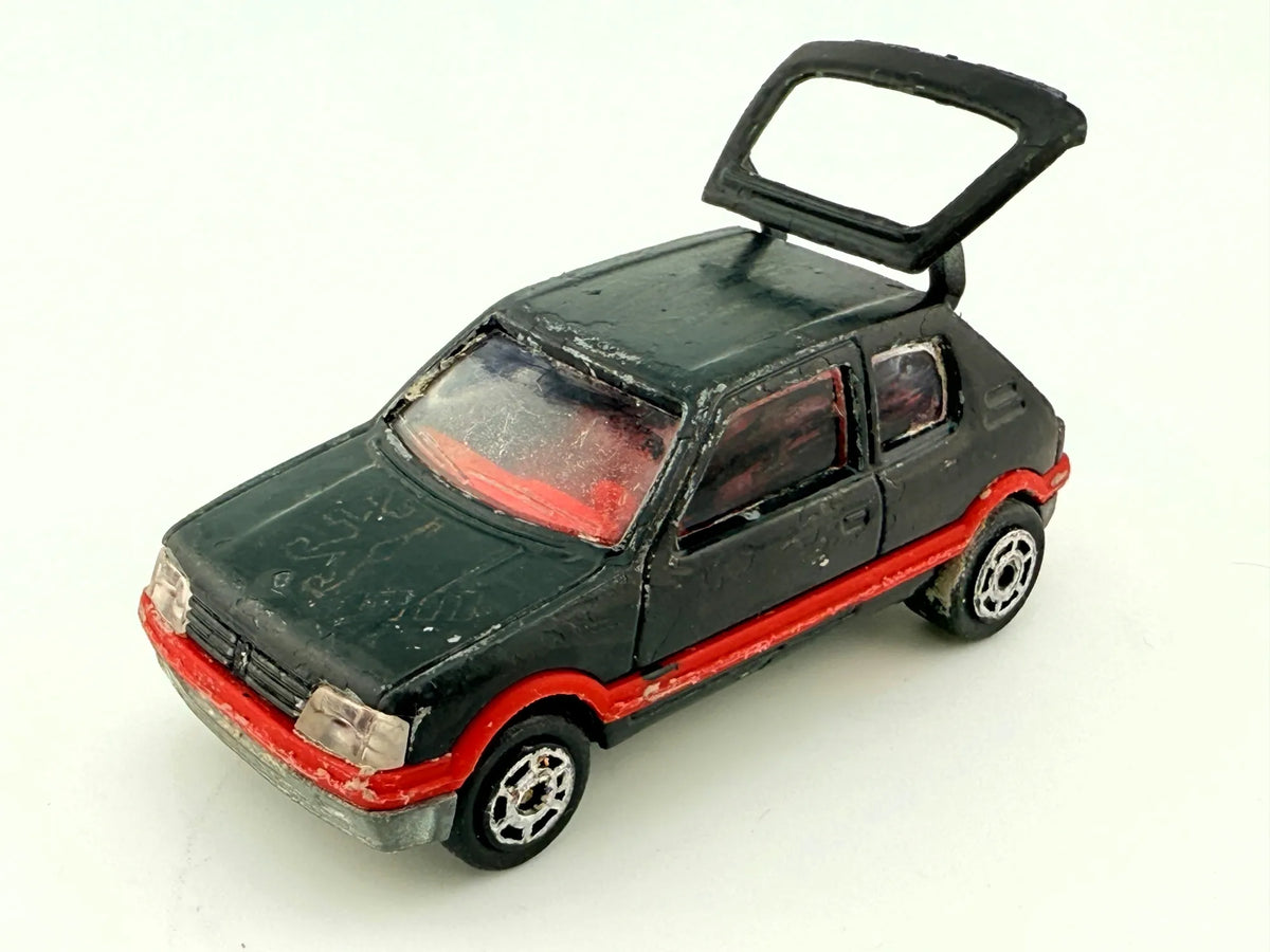 PEUGEOT 205 GTI, Majorette, Made in France, Die cast N 281, Czarny, 1:53 – zdjęcie 10
