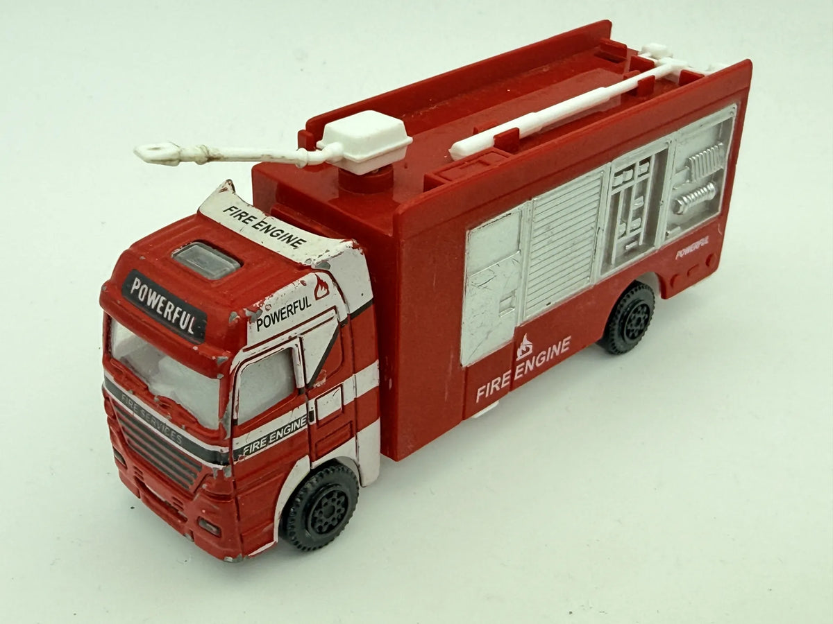 FIRE ENGINE TRUCK POWERFUL (Straż pożarna) Die cast, Czerwony 1:64 (12cm) – zdjęcie 8