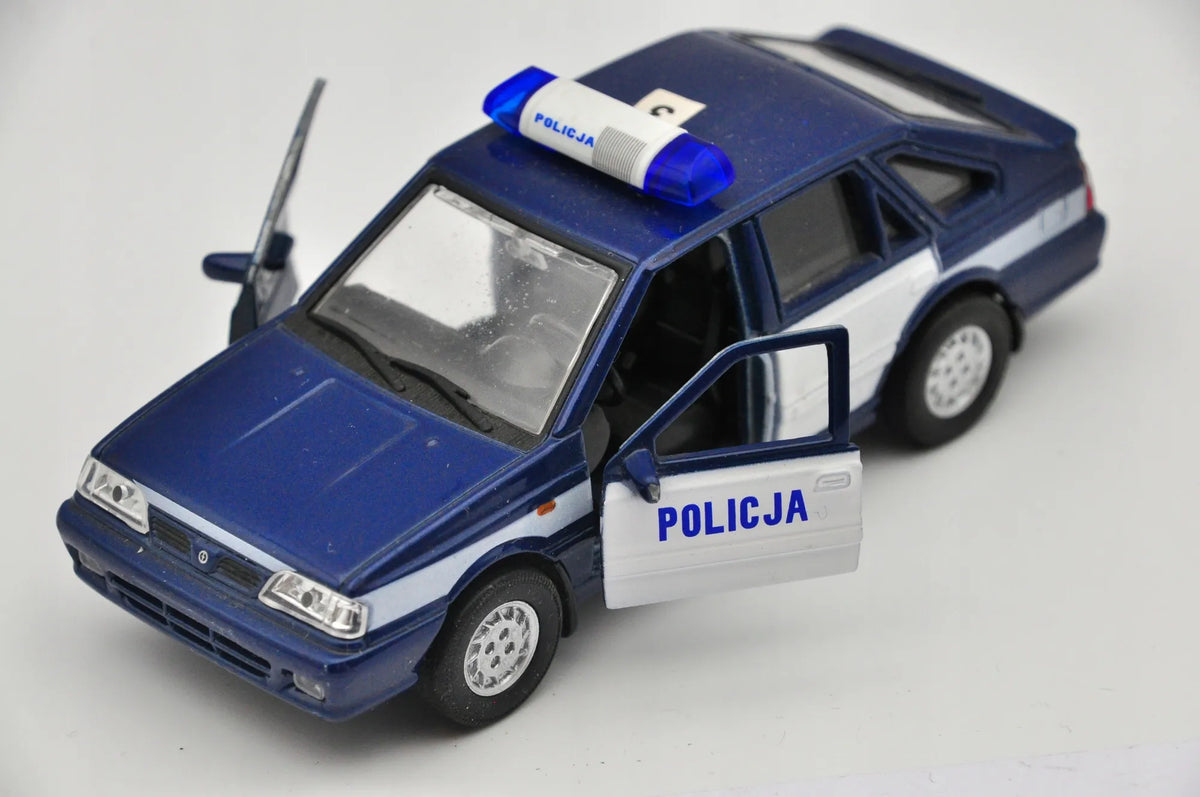 POLONEZ CARO PLUS POLICJA Welly 1:43 Niebiesko-Biały – zdjęcie 9