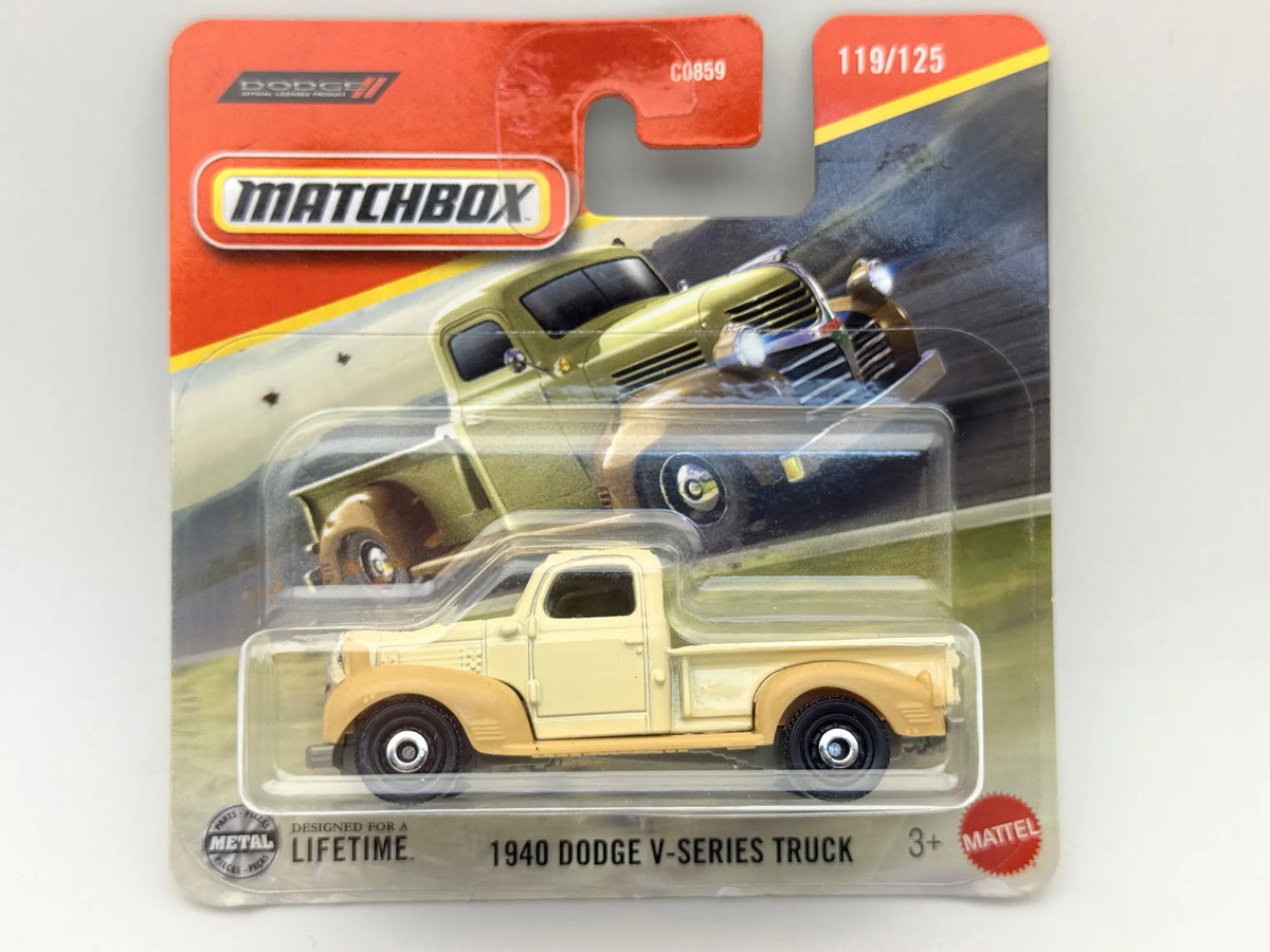 1940 DODGE V-SERIES TRUCK, Matchbox 2025 Die cast C0859 Krem. 1:64 Resoraki – zdjęcie 9