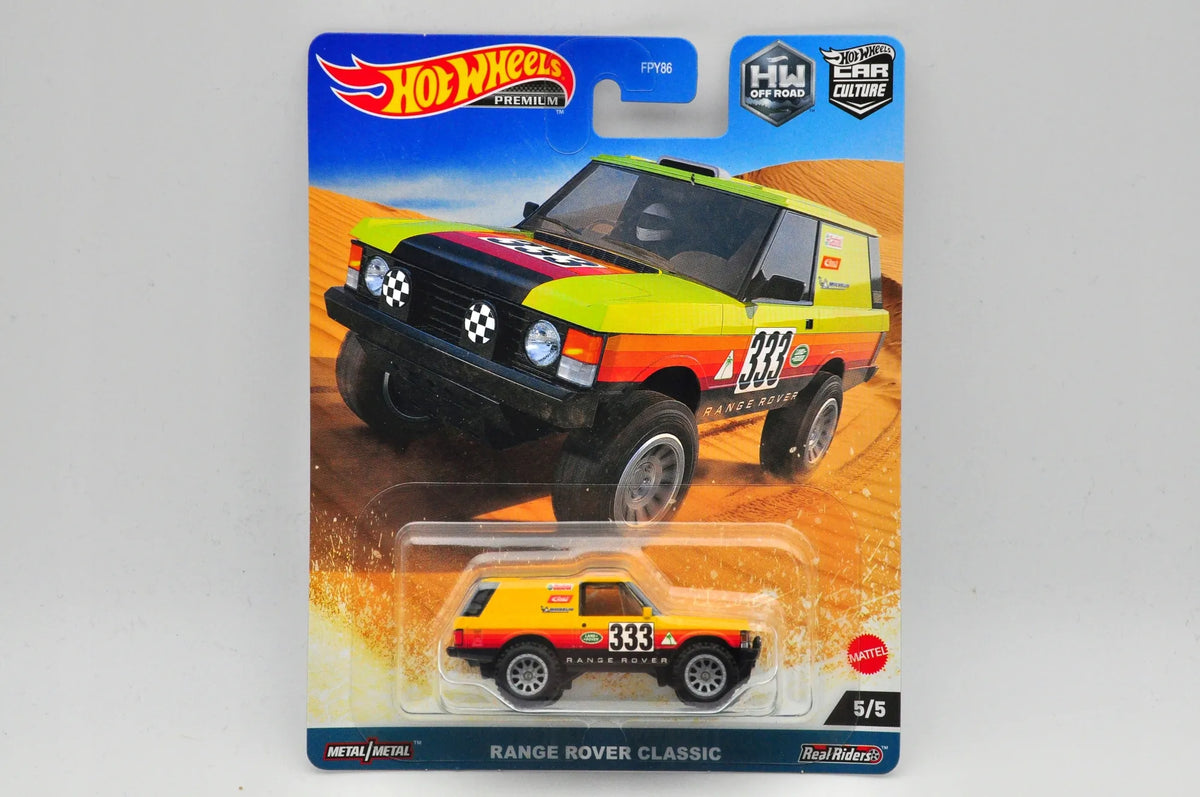 Range Rover Classic Hot Wheels 2021 Żółto-Czerwono-Czarna 1:64 – zdjęcie 9