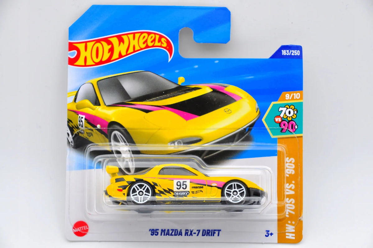 '95 MAZDA RX-7 DRIFT, Hot Wheels 2025, Die cast HYY95 Żółty, 1:64, Resoraki – zdjęcie 9