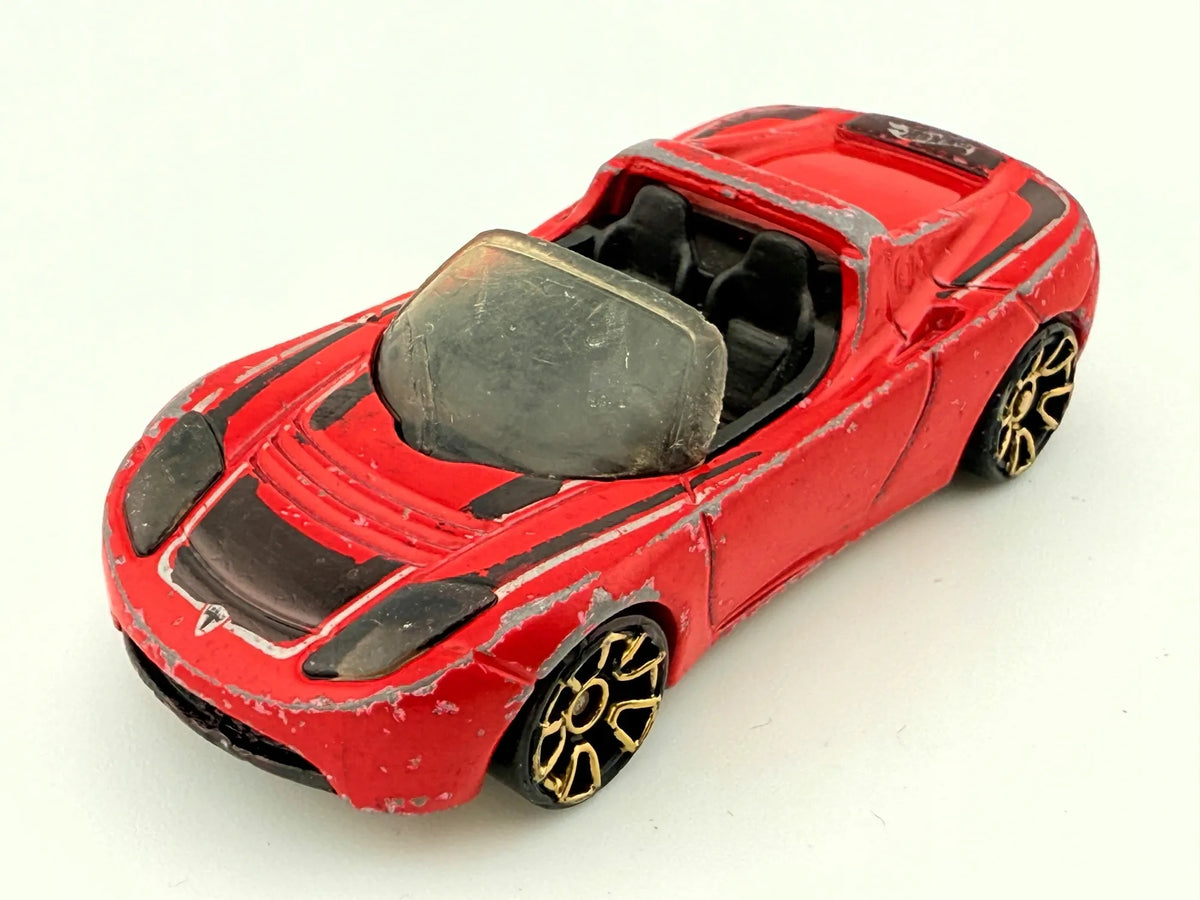 2008 TESLA ROADSTER, Hot Wheels, Resoraki, Die cast 7186, Czerwony, 1:64 – zdjęcie 8