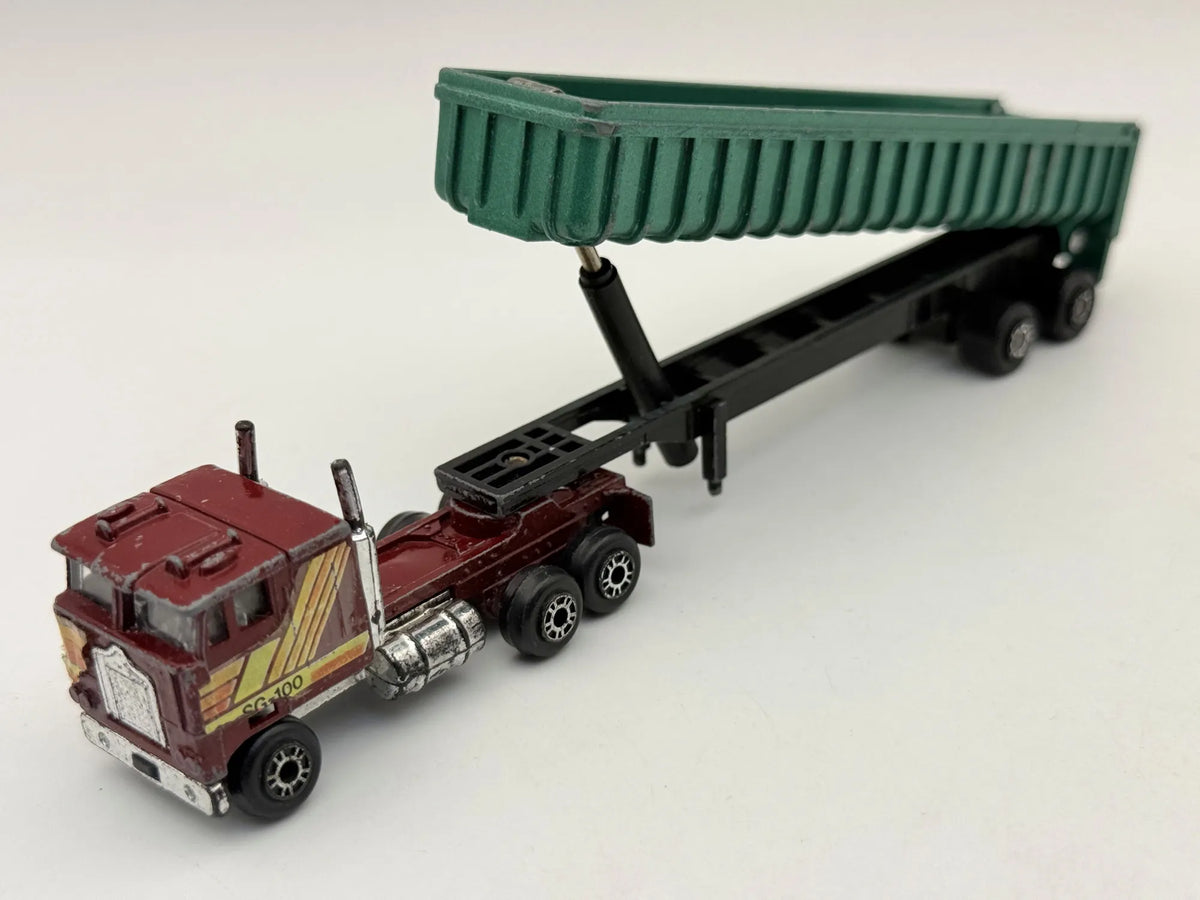 KENWORTH K100 COE Z NACZEPĄ WYWROTKA, Yatming Ok. 1983, Die cast, 1:90 – zdjęcie 9