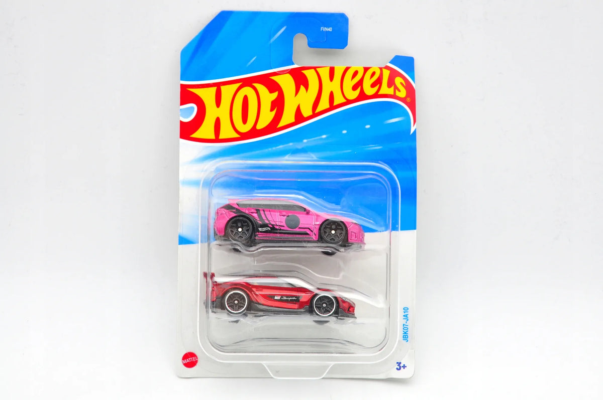Subaru Wrx Sti & Toyota Supra Hot Wheels 2024 Różowy i Bordowy 1:64 2 Pack – zdjęcie 9