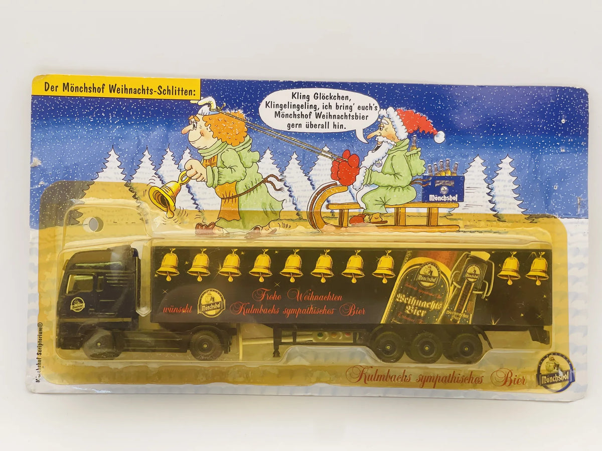 MAN TRUCK Grell 1:87 Ciężarówka Promocyjna Mönchshof Blister Czarny Reklama – zdjęcie 7