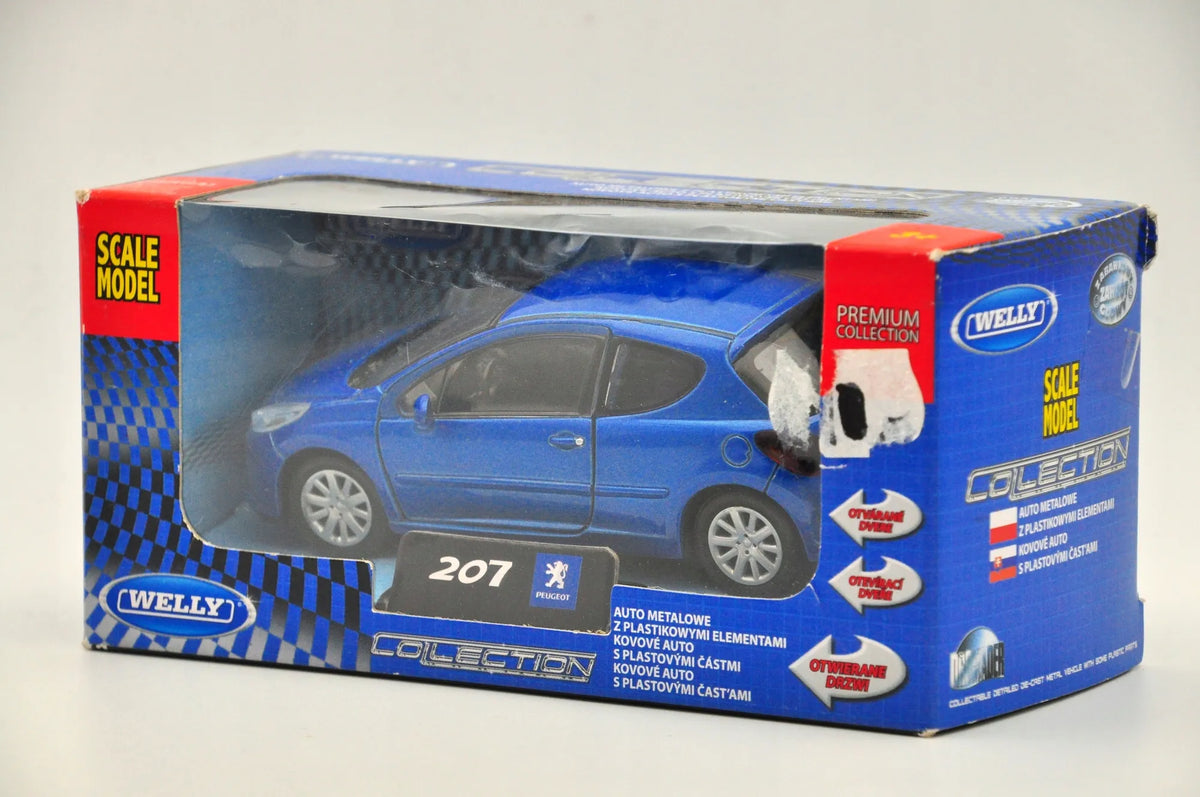 207, Peugeot, Resoraki, Die cast 49720F-Cw, Niebieski, 1:34 – zdjęcie 8