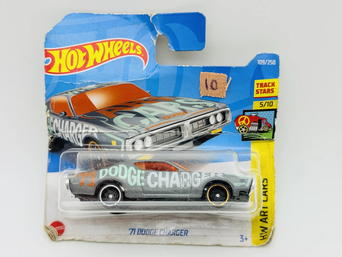 '71 Dodge Charger Hot Wheels 2022 HW ART CARS 1:64 Muscle car Blister Szary – zdjęcie 4