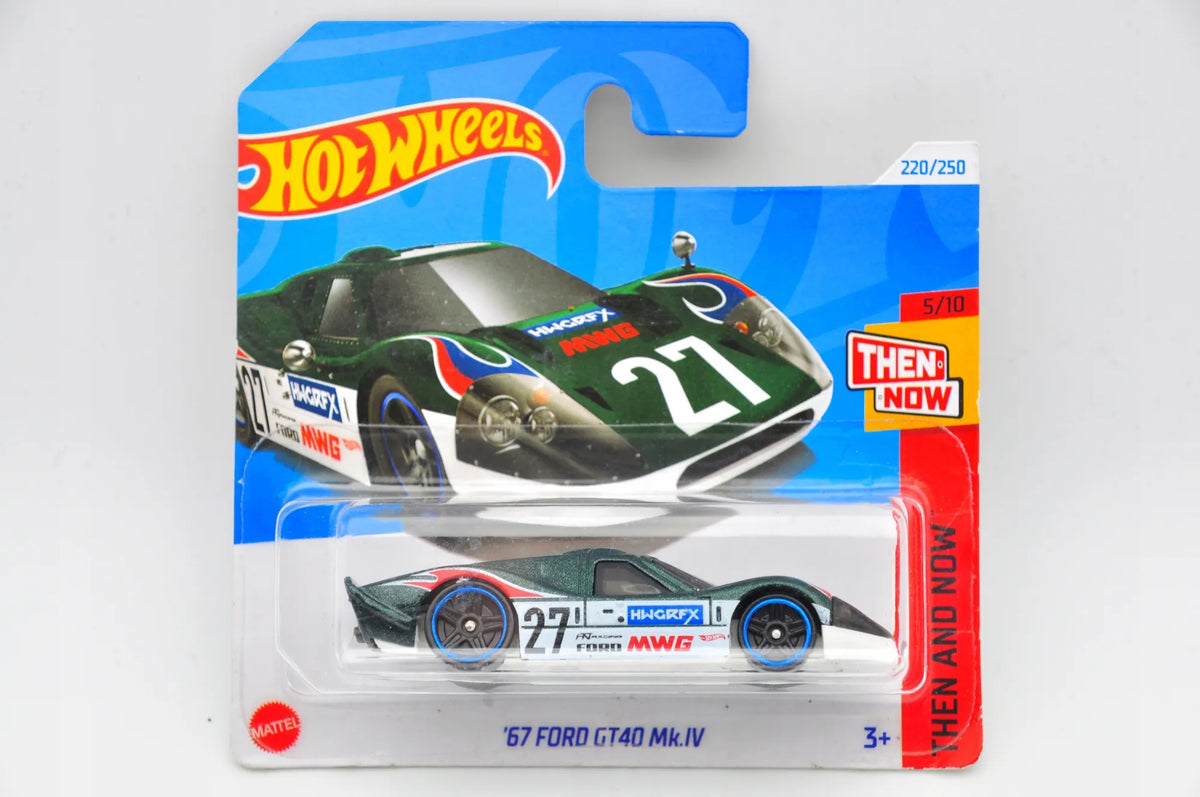 '67 FORD GT40 MK.IV, Hot Wheels, Die cast Htc69-N521, Zielony, 1:64 – zdjęcie 9