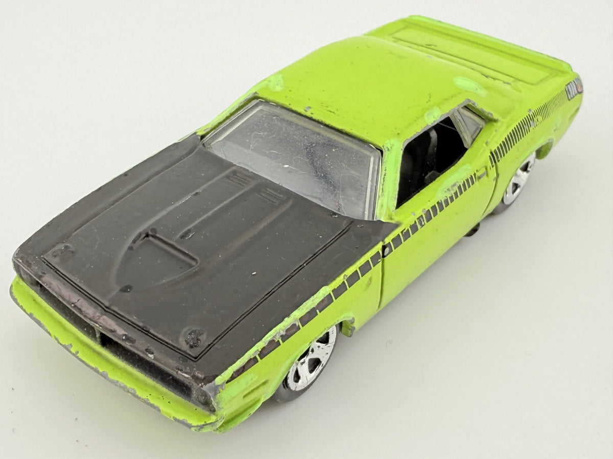 1970 PLYMOUTH AAR CUDA, Chrysler Llc, Die cast B14, Zielony, 1:64, Resoraki – zdjęcie 8