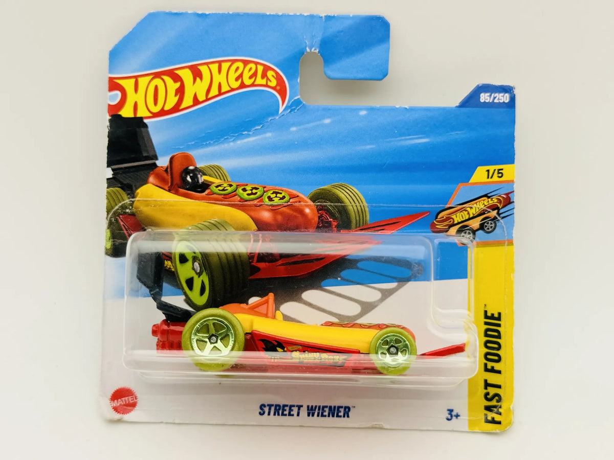 Street Wiener Hot Wheels 2025 Fast Foodie 1:64 Blister Żółty – zdjęcie 6