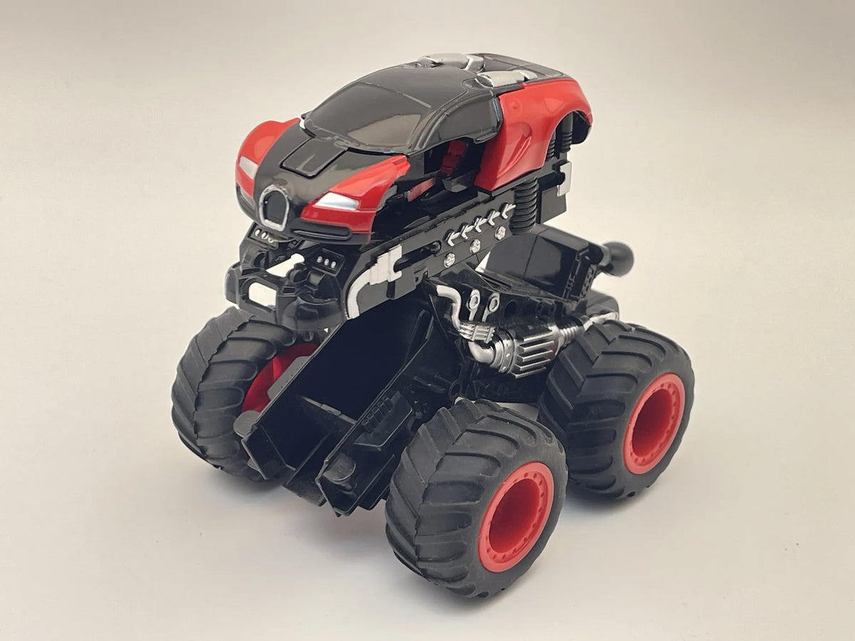 TRANSFORMERS MONSTER TRUCK jak BUGATTI, Die cast, Czerwony, 1:64, Resoraki – zdjęcie 11