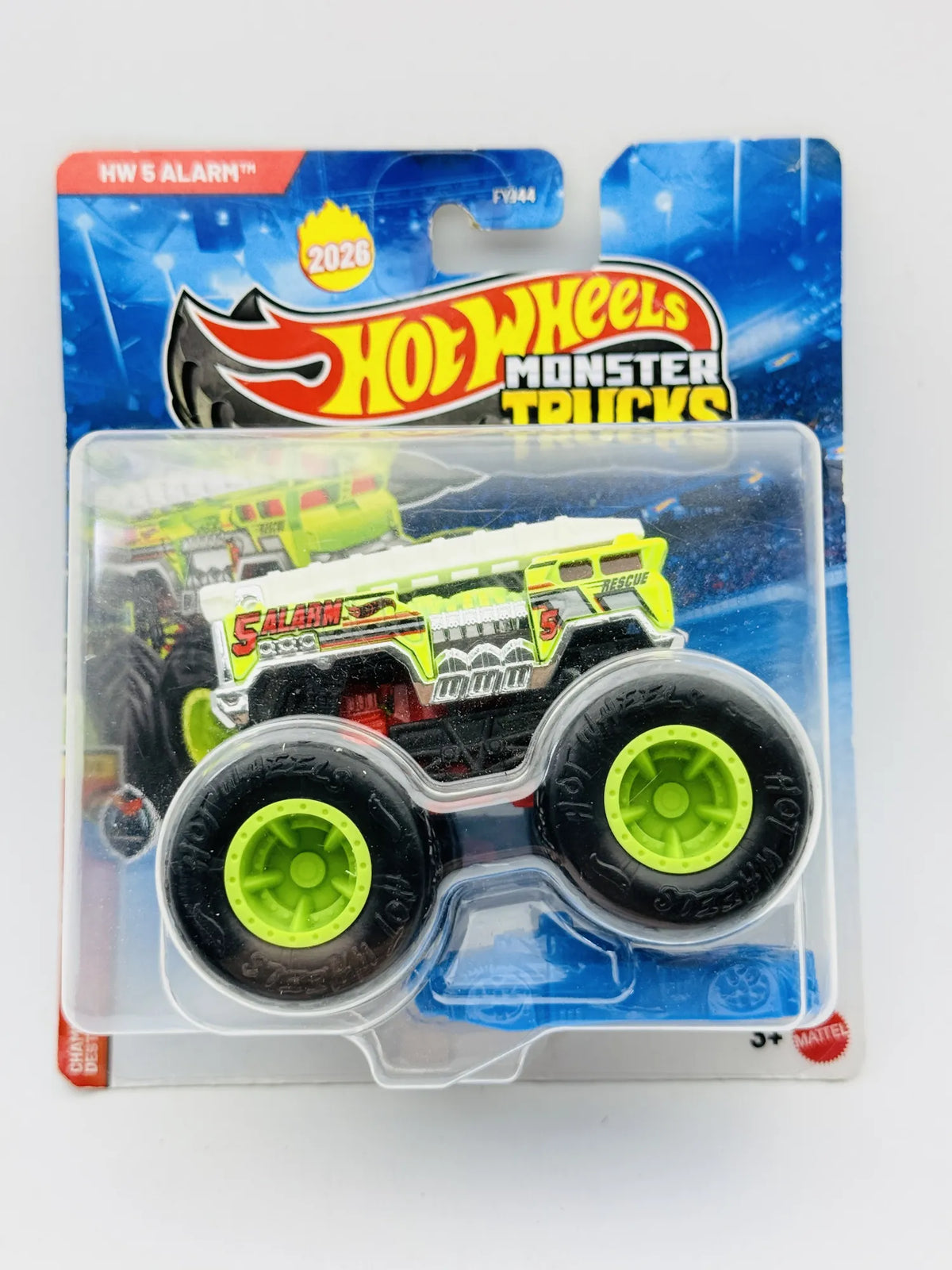 5 Alarm Hot Wheels 2026 1:64 Monster Truck Blister Zielony Straż pożarna – zdjęcie 7