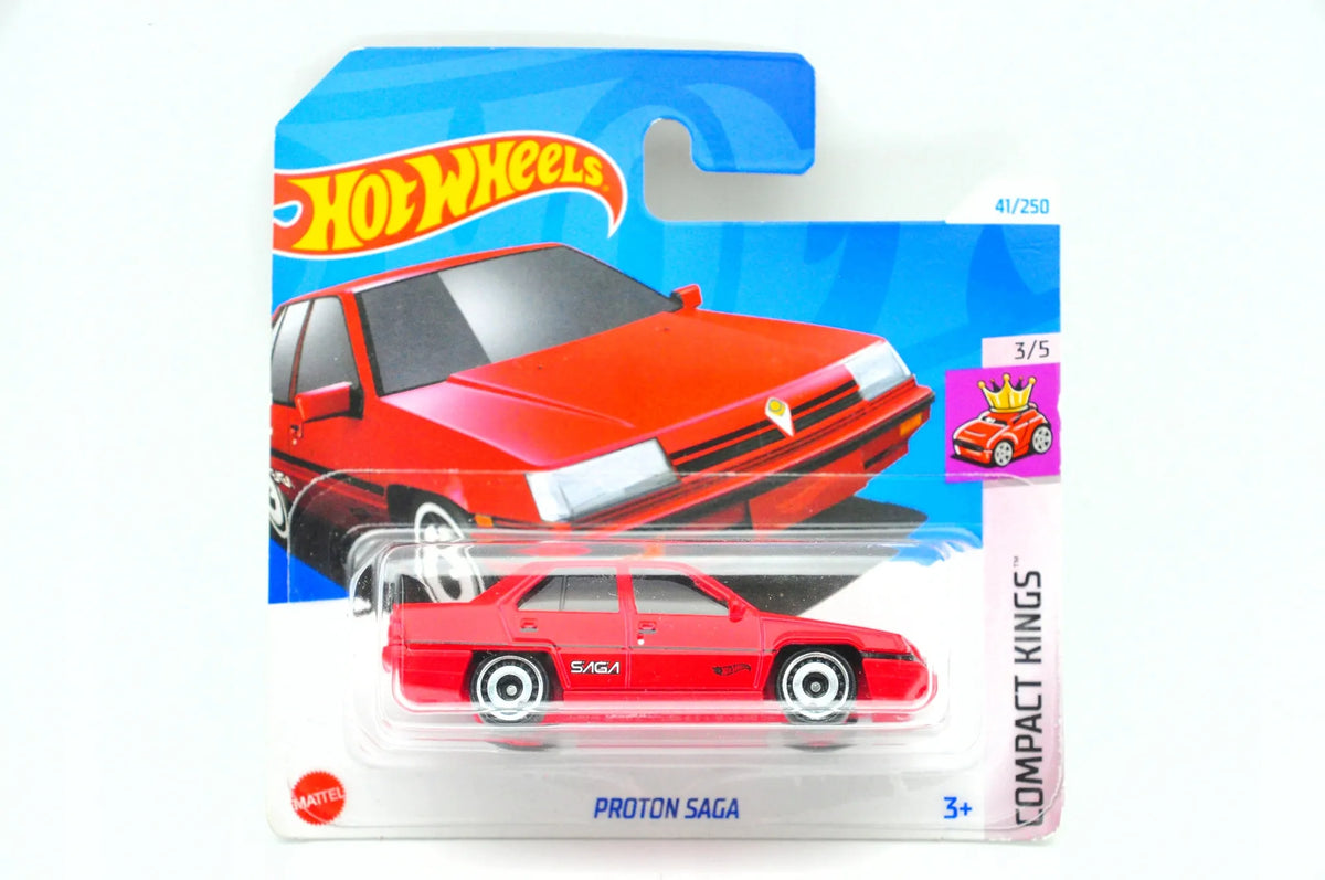 PROTON SAGA, Hot Wheels, Resoraki, Die cast Hry46-N521, Czerwony, 1:64 – zdjęcie 8