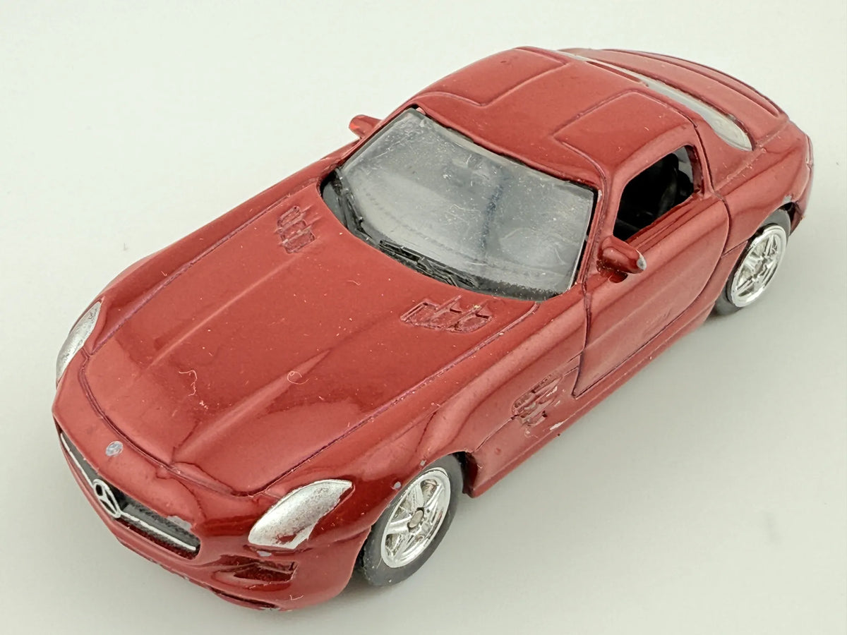 MERCEDES BENZ SLS AMG, Welly, Die cast No.52306, Bordowy, 1:64, Resoraki – zdjęcie 8