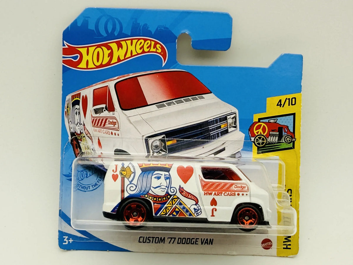 Custom '77 Dodge Van Hot Wheels HW ART CARS 1:64 Van Blister Biały – zdjęcie 7
