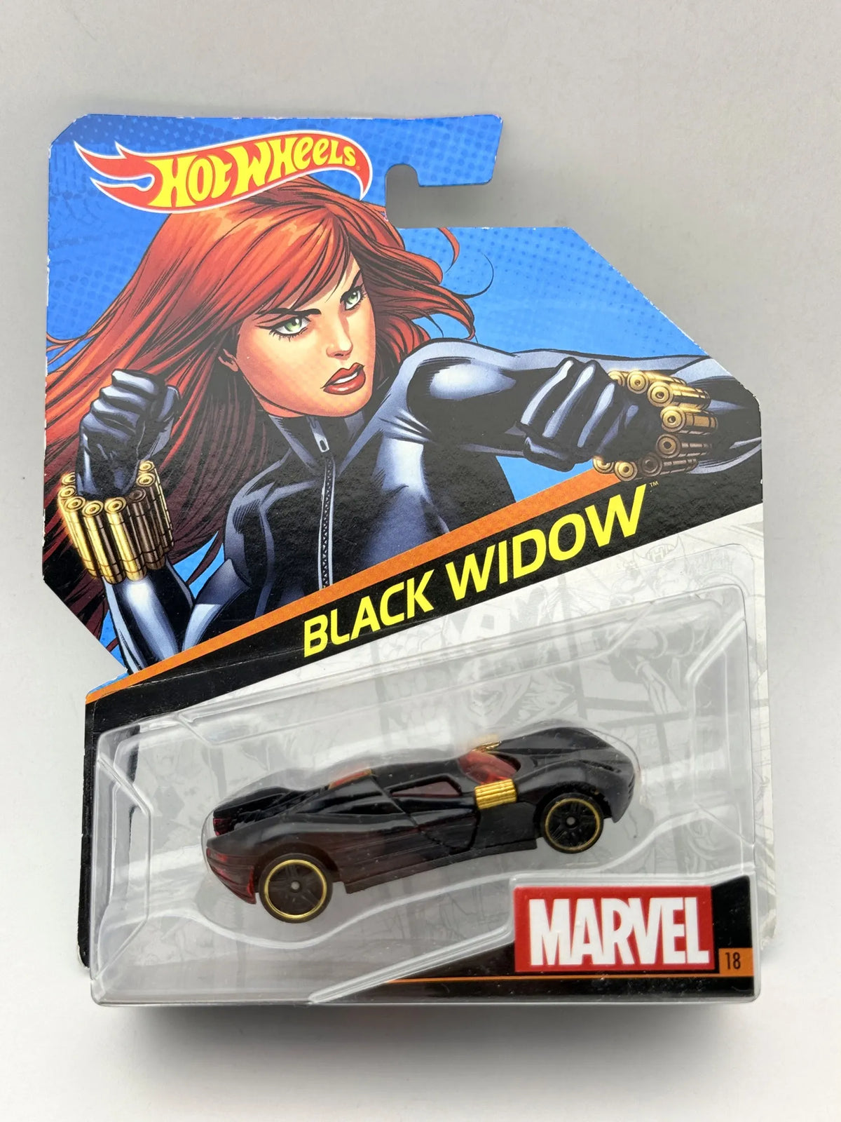 BLACK WIDOW Marvel Character Car Komiksy Hot Wheels 2014 Czarny 1:64 – zdjęcie 9