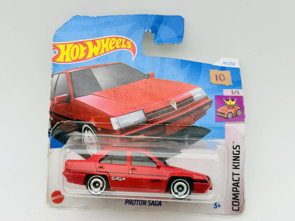 Proton Saga Hot Wheels 2024 Compact Kings 1:64 Blister Czerwony – zdjęcie 4