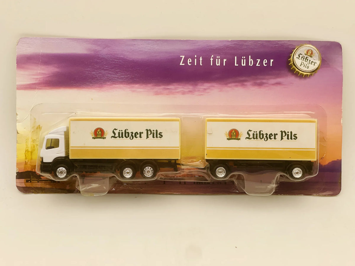 Mercedes-Benz Atego Z Przyczepą Skrzyniową Hümmer 1:87 Reklama Lübzer Pils – zdjęcie 7