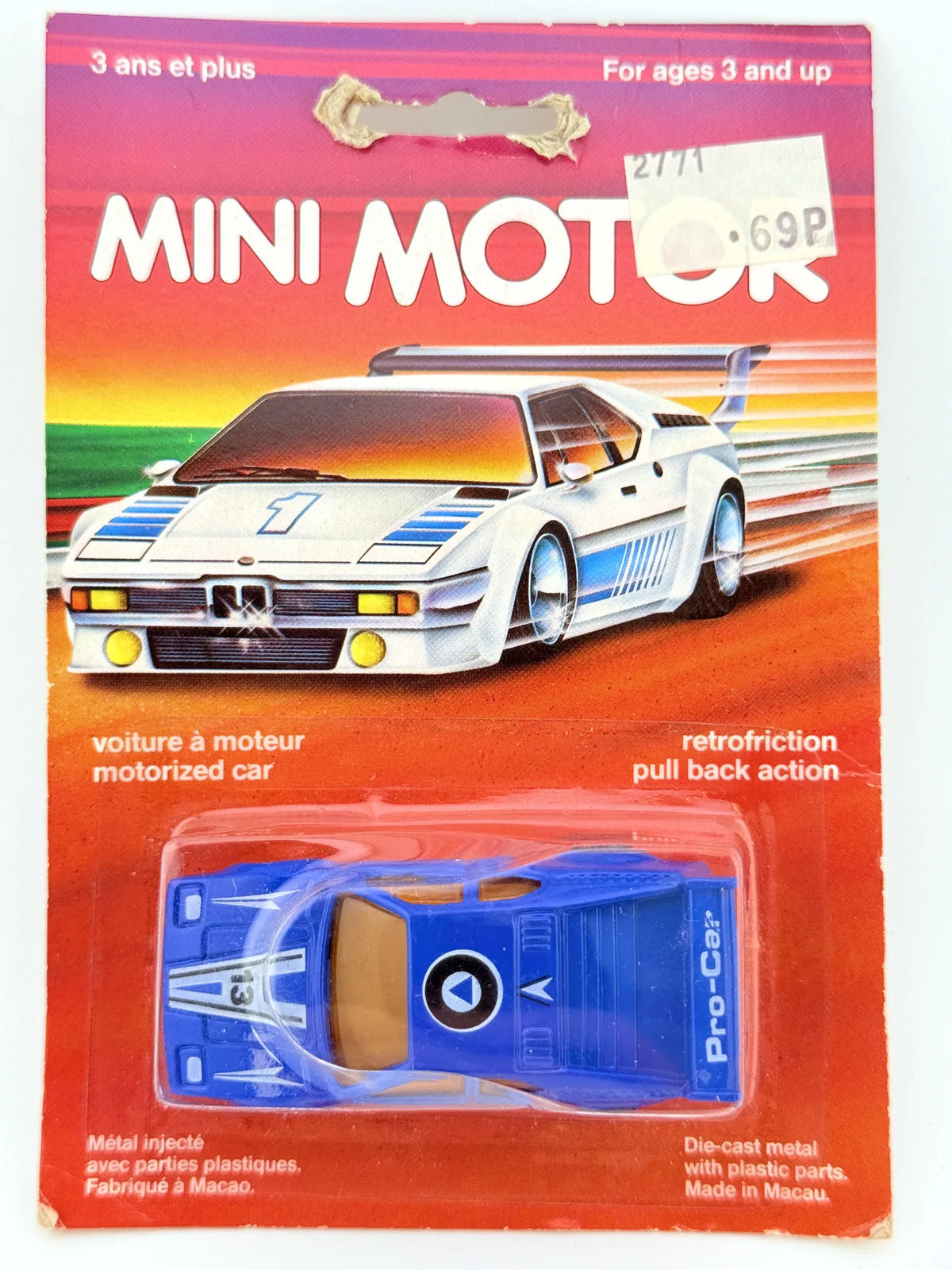 Pro-Car Mini Jet Majorette Niebieski 1:43 Made in Macau – zdjęcie 9