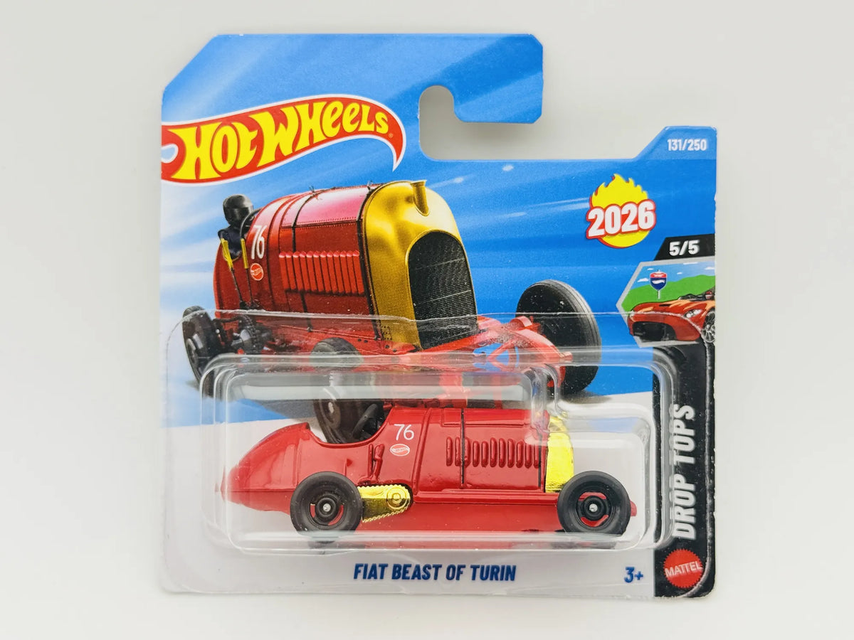 Fiat S76 Hot Wheels 2026 Drop Tops 1:64 76 Blister Czerwony – zdjęcie 9