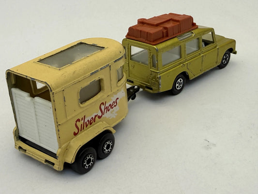 LAND ROVER SAFARI Z PRZYCZEPĄ NA KONIE Matchbox '70 1:64 Made in England – zdjęcie 2