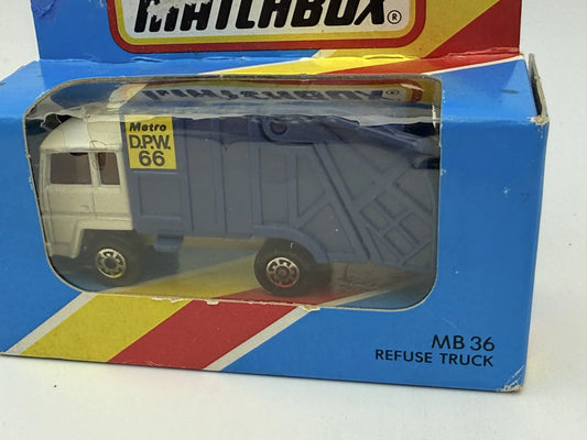 MB 36 Refuse Truck Matchbox 1981 Super Kings 1:64 Śmieciarka Pudełko – zdjęcie 2
