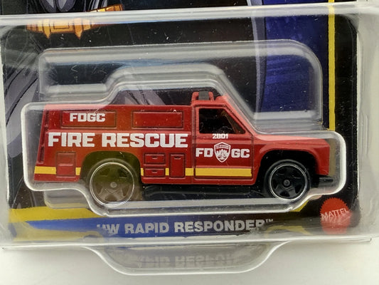 HW RAPID RESPONDER SILVER Hot Wheels 2024 Czerwony 1:64 Protektor – zdjęcie 2