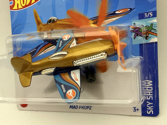 Samolot MAD PROPZ Sky Show Hot Wheels 2023 Złoty 1:64 TH Treasure Hunt – zdjęcie 2