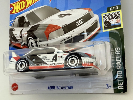AUDI '90 QUATTRO, RETRO RACERS Hot Wheels 2023 Biały 1:64 Samochód Osobowy – zdjęcie 2