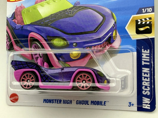 MONSTER HIGH GHOUL MOBILE HW Screen Time Hot Wheels 2025 Fioletowy 1:64 – zdjęcie 2