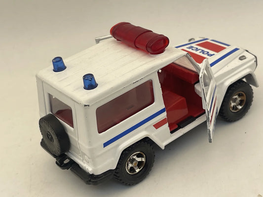 Mercedes 230 GE Police Policja Majorette '80 Biały 1:34 Made in France – zdjęcie 2