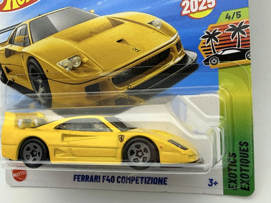 FERRARI F40 COMPETIZIONE EXOTICS Hot Wheels 2025 Żółty 1:64 – zdjęcie 2