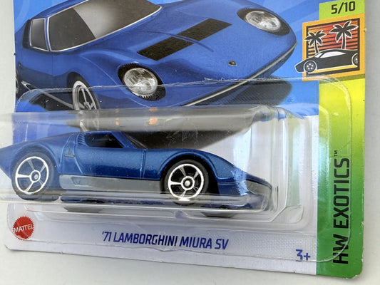 '71 LAMBORGHINI MIURA SV HW EXOTICS Hot Wheels 2022 Niebieski 1:64 – zdjęcie 2