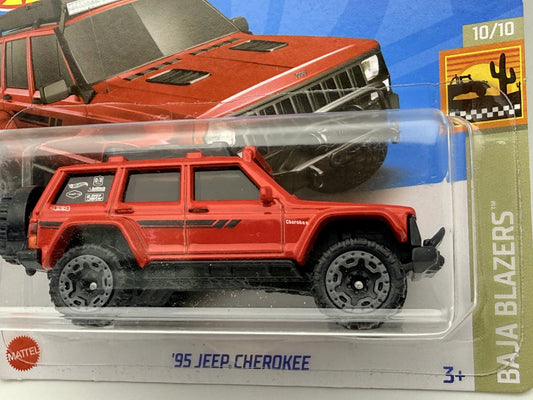 '95 JEEP CHEROKEE Baja Blazers Hot Wheels 2022 Czerwony 1:64 – zdjęcie 2